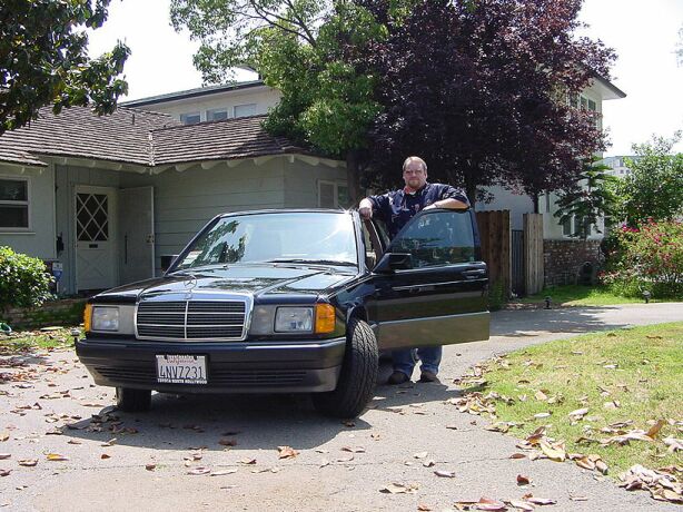 Scotty with his Benz